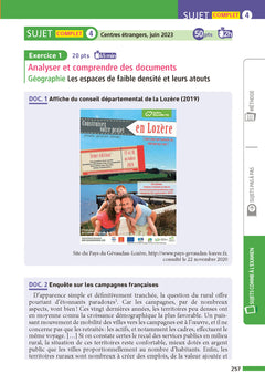 Annales Brevet Histoire Géographie Enseignement Moral et Civique 2026 - Corrigé