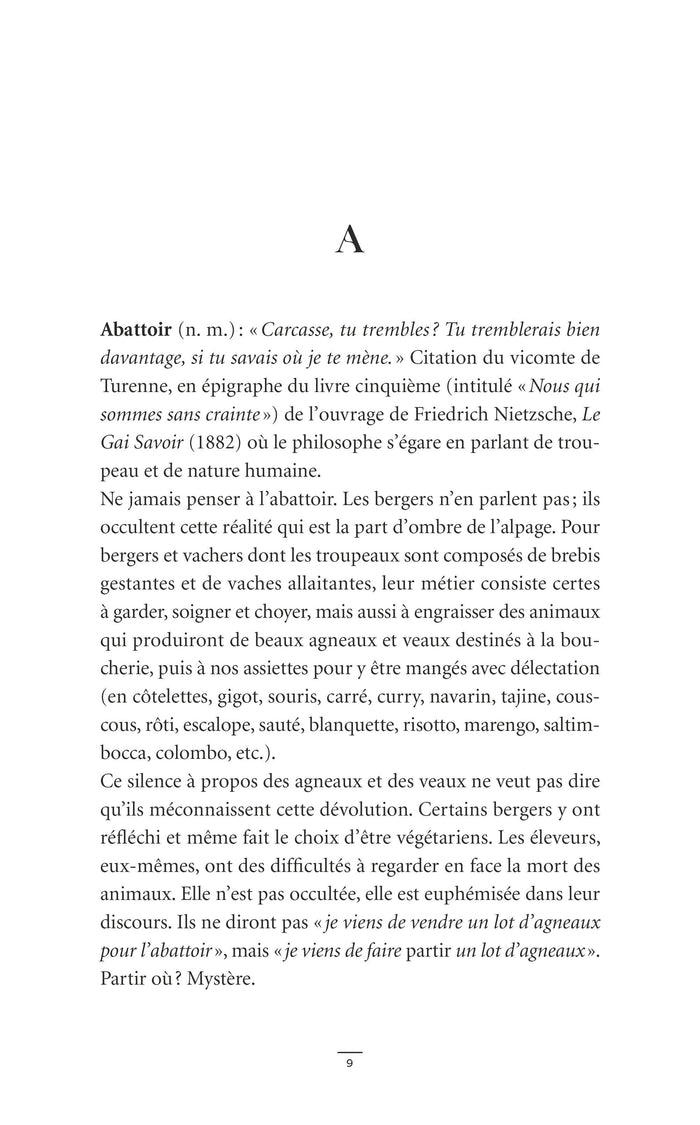 Abécédaire un peu vache des alpages