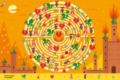 Cherche et trouve princesses et dragons  dans les labyrinthes