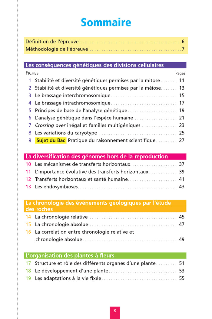 Objectif BAC Fiches détachables Spécialité SVT tle