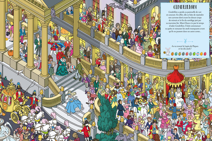 Où sont cachés le lapin et les oeufs de Pâques ?