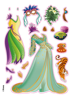 Disney Princesses - Je colorie mes amies - Mon grand carnet de styliste - Dressing de fête - avec stickers