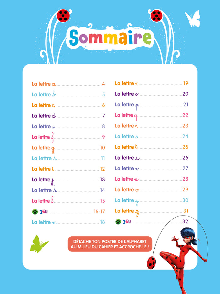 Miraculous - J'apprends à écrire les minuscules MS - GS (3-5 ans)