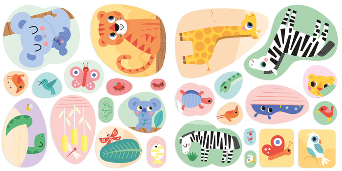 Décors et gommettes - animaux sauvages