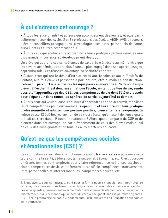 Développer les compétences sociales et émotionnelles Cycles 2 et 3