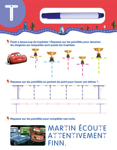 Disney - Cars Mon cahier effaçable - J'écris les lettres majuscules