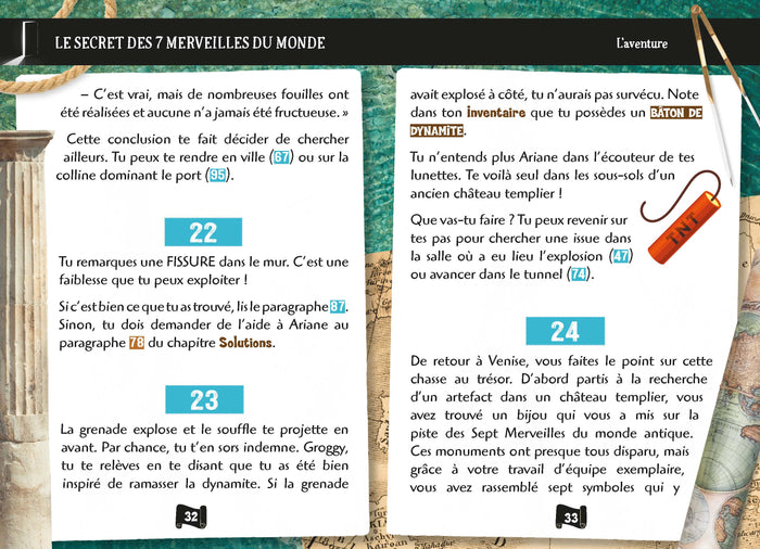 Escape game de poche junior : Le secret des 7 merveilles du monde