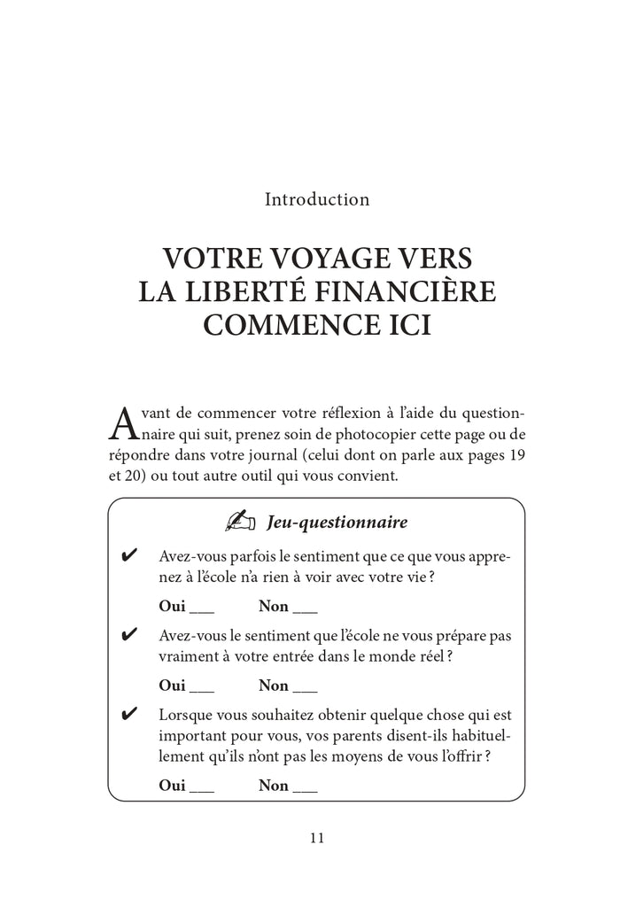 Père riche, père pauvre pour les ados et les jeunes adultes