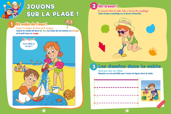 100 jeux de vacances - Sami et Julie - De la Petite à la Moyenne Section - Cahier de vacances 2025