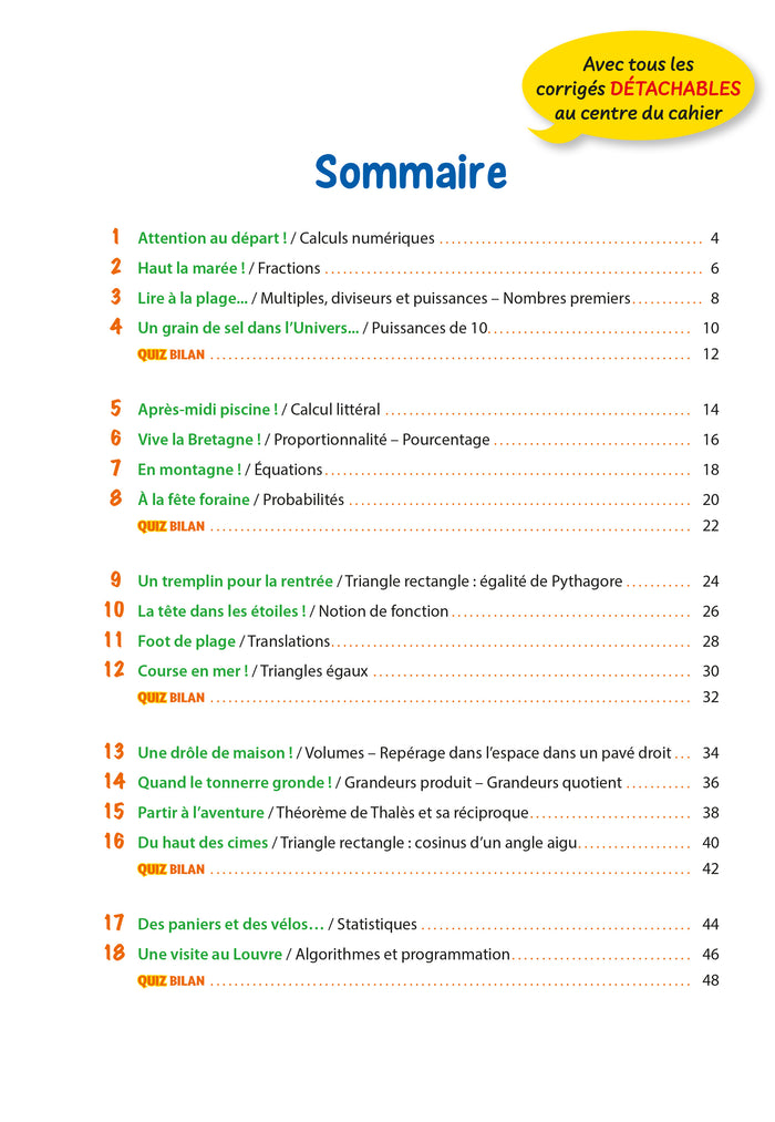 Passeport Maths De la 4e à la 3e - Cahier de vacances 2022