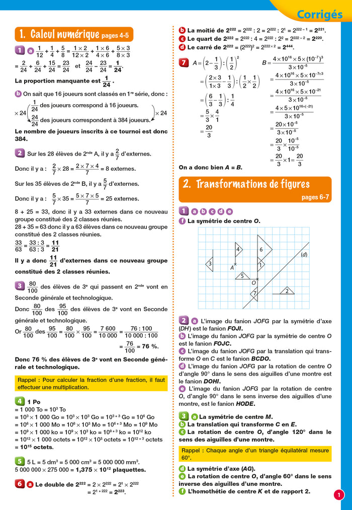 Passeport - Maths / Physique-Chimie - De la 3e à la 2nde - Cahier de vacances 2024