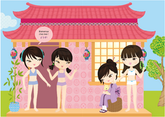 Minimiki - Stickers - Habille Akiko au Japon