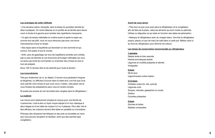 En 2 heures je cuisine pour toute la semaine