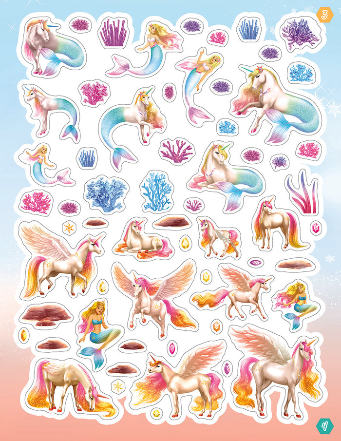 Licornes de rêve - Cahier de stickers Magie des sirènes