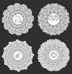 Black coloriage - Astro Mandalas