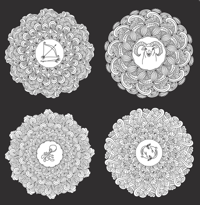 Black coloriage - Astro Mandalas