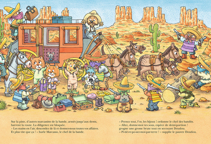 Mini loup, les cow-boys et les indiens