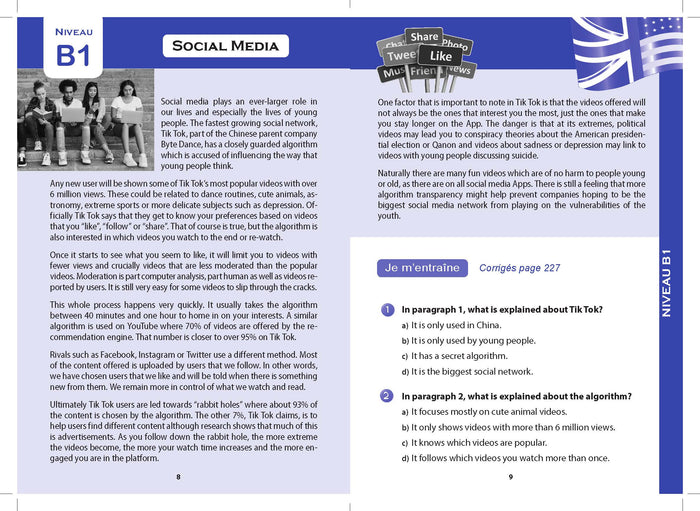 500 qcm de compréhension de texte en anglais