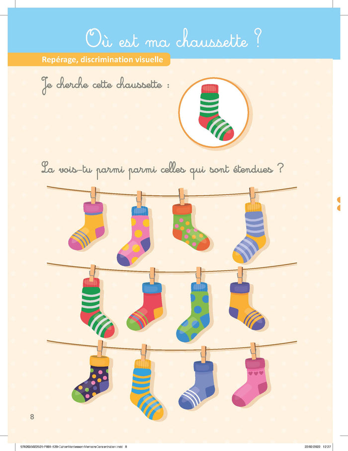 Mon grand cahier Montessori 3-6 ans spécial mémoire, concentration, attention