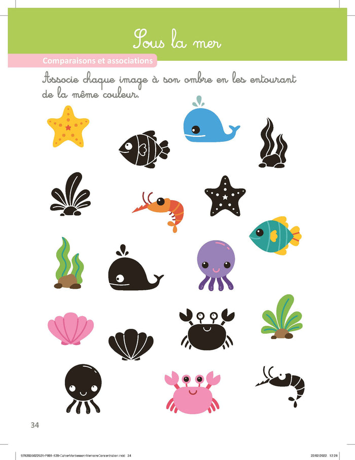 Mon grand cahier Montessori 3-6 ans spécial mémoire, concentration, attention