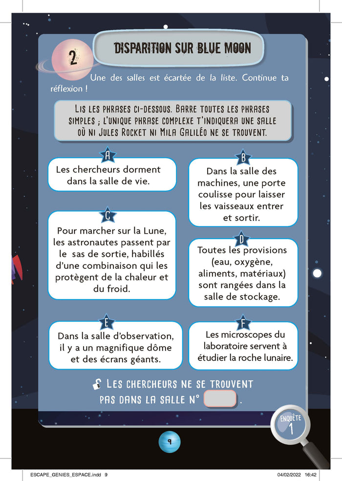 Les Enquêtes des petits génies CM1-CM2 ! Menace dans l'espace !