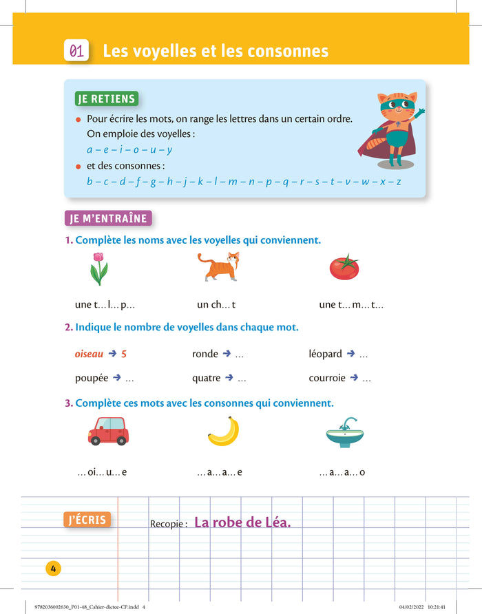 Petit cahier Larousse d'orthographe et de dictées CP