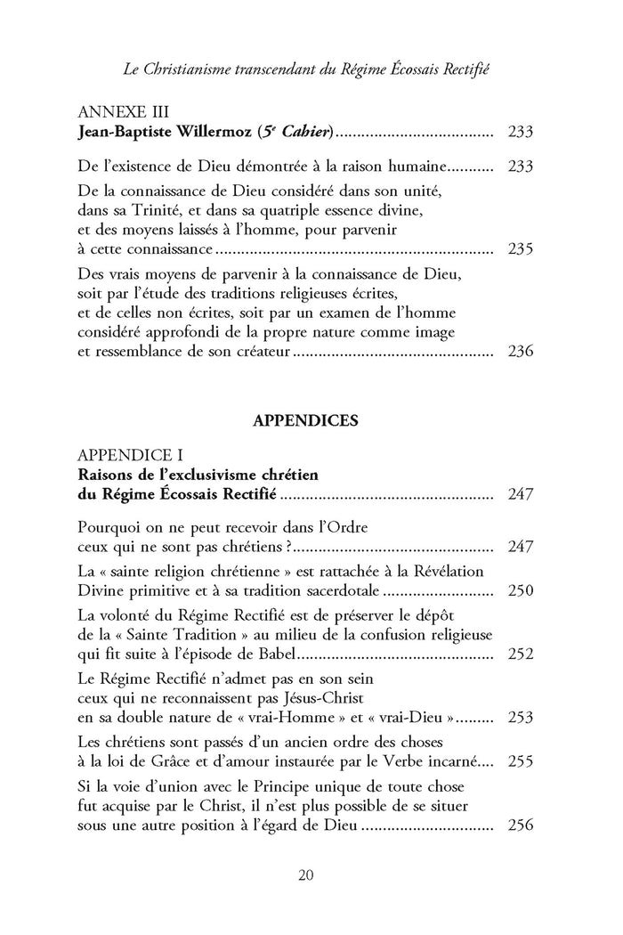 Le christianisme transcendant du Rite Écossais Rectifié