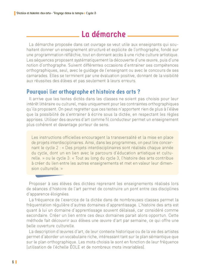 Dictées et histoire des arts CM - Voyage dans le temps - + ressources numériques