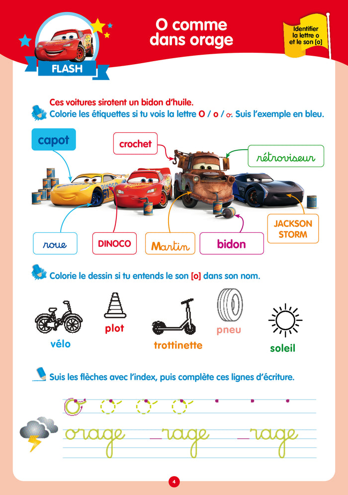 Disney - Cars - De la Grande Section au CP - Cahier de vacances 2025