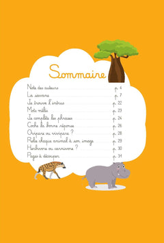 Premières lectures Montessori - Dans la savane