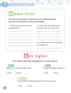 100 jeux de mémoire pour stimuler vos neurones