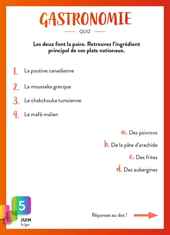 Calendrier 365 jours de Culture générale - Année à bloc