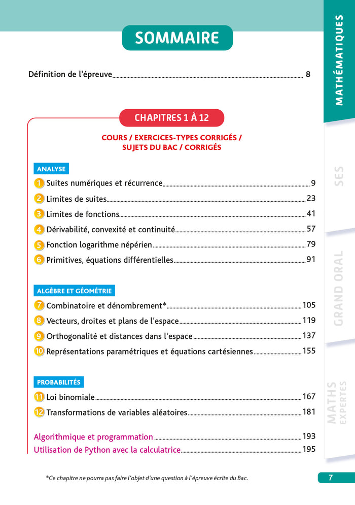 Objectif BAC Tle Ma compil' de spécialités Maths et SES + Grand Oral + option Maths expertes