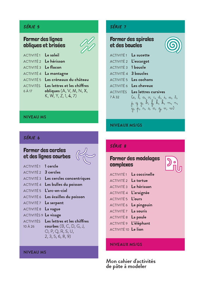 Une année d'activités de pâte à modeler - Maternelle