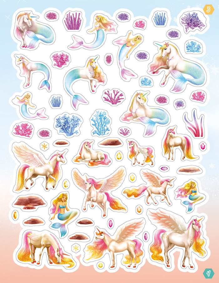 Licornes de rêve - Cahier de stickers Magie des sirènes