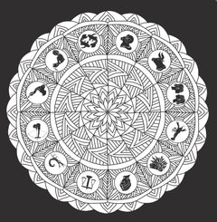 Black coloriage - Astro Mandalas