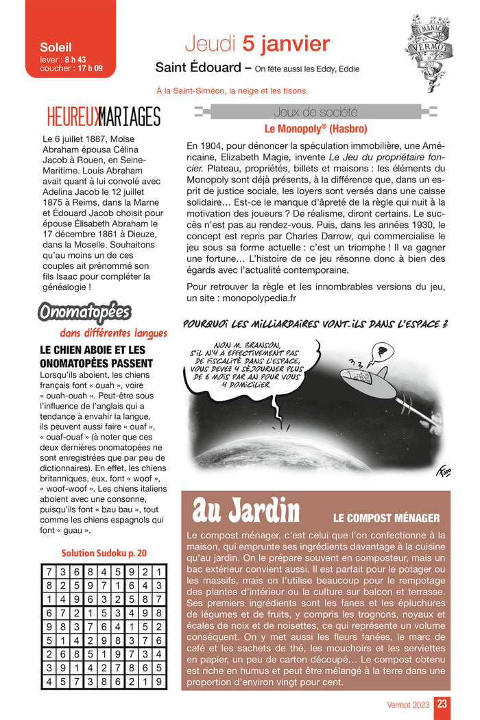 Almanach Vermot 2023