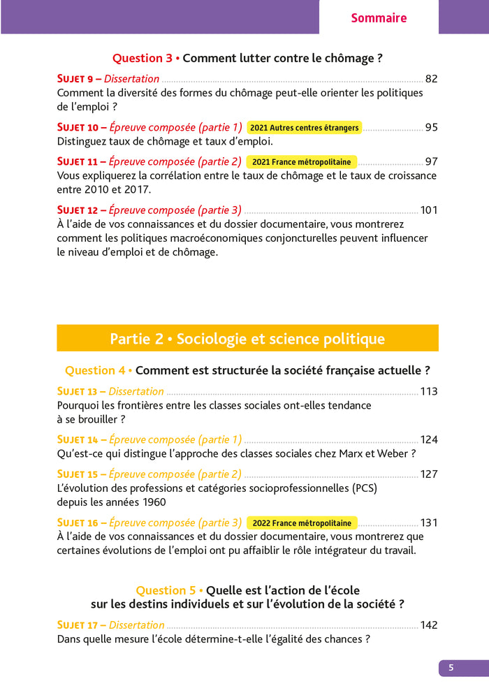 Annales Objectif BAC 2023 - Spécialité SES