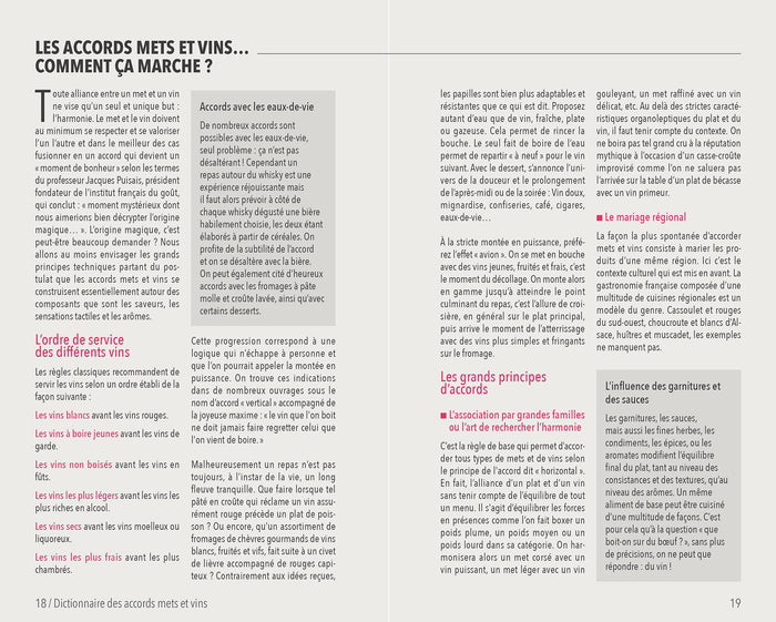 Le petit dictionnaire Hachette des accords mets et vins