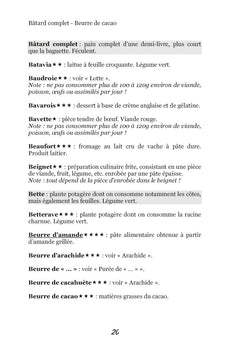 Dictionnaire alimentaire de l'hémochromatose