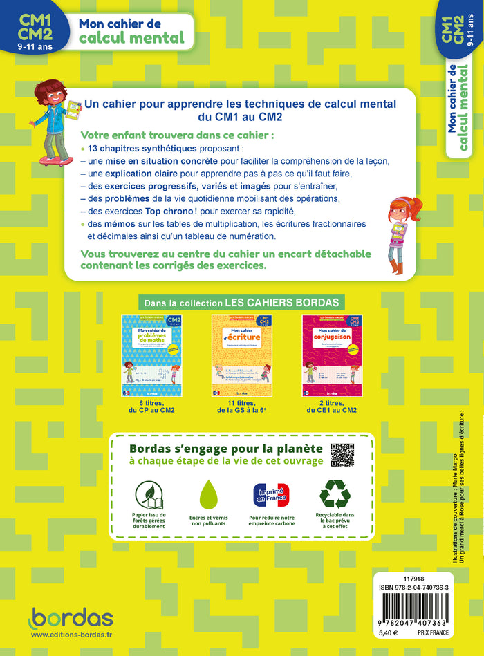 Mon cahier de calcul mental CM1-CM2