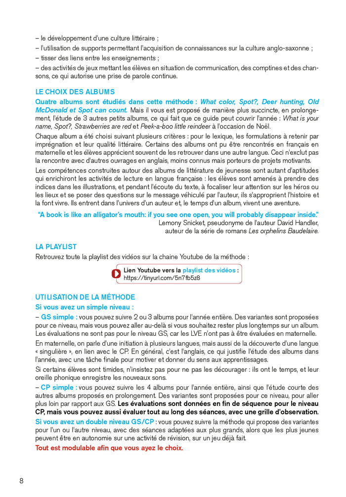 Enseigner l'anglais à partir d'albums GS-CP + Album + téléchargement