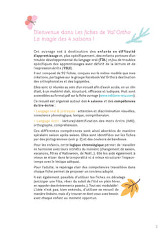 La magie des 4 saisons - Les fiches de Val'Ortho