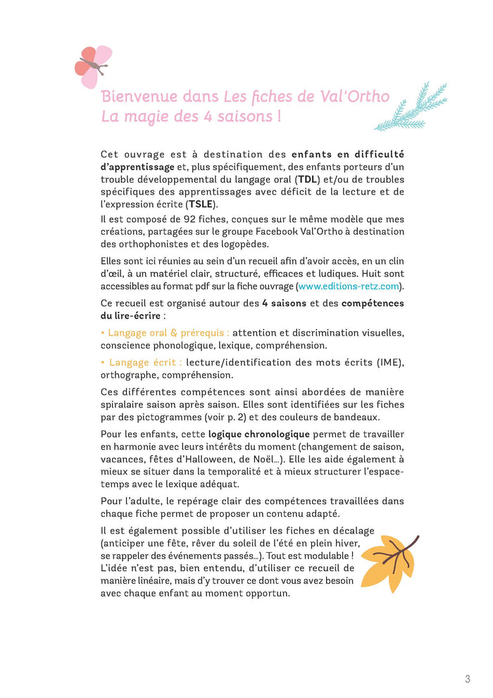 La magie des 4 saisons - Les fiches de Val'Ortho