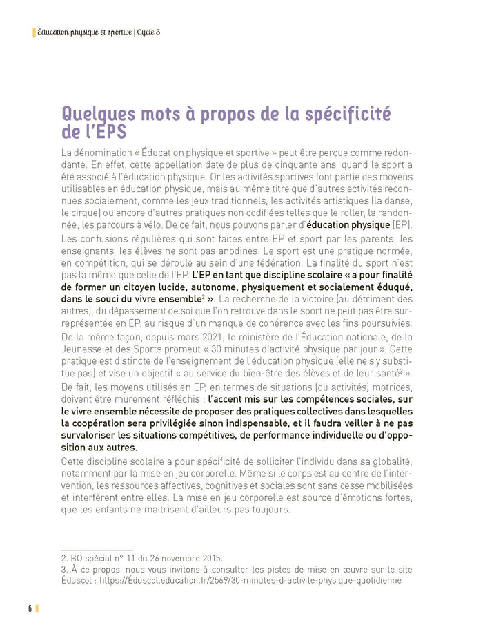 L'EPS au cycle 3 + Ressources numériques