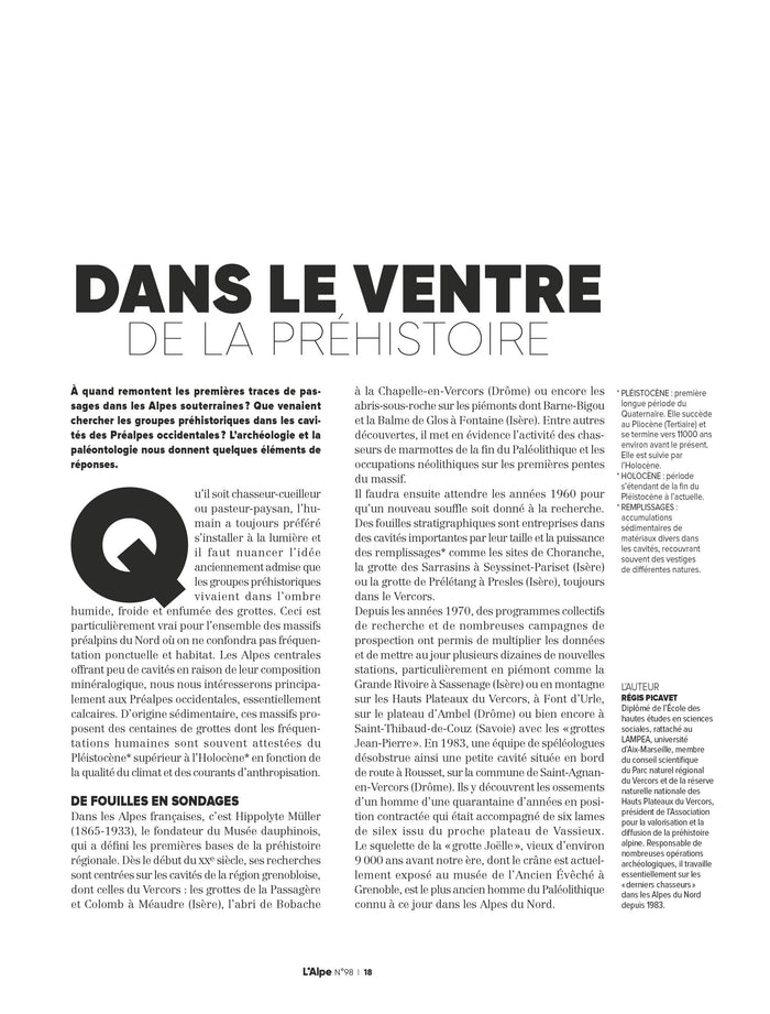 L'Alpe 98 - Les Alpes souterraines