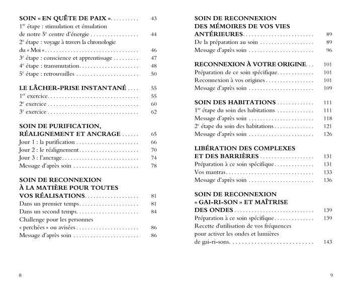 Les 12 soins de transformation intérieure