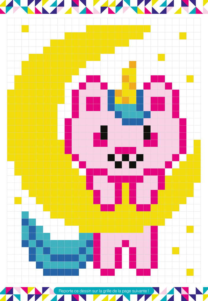 Coloriages pixels kawaii
