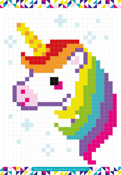 Coloriages pixels kawaii
