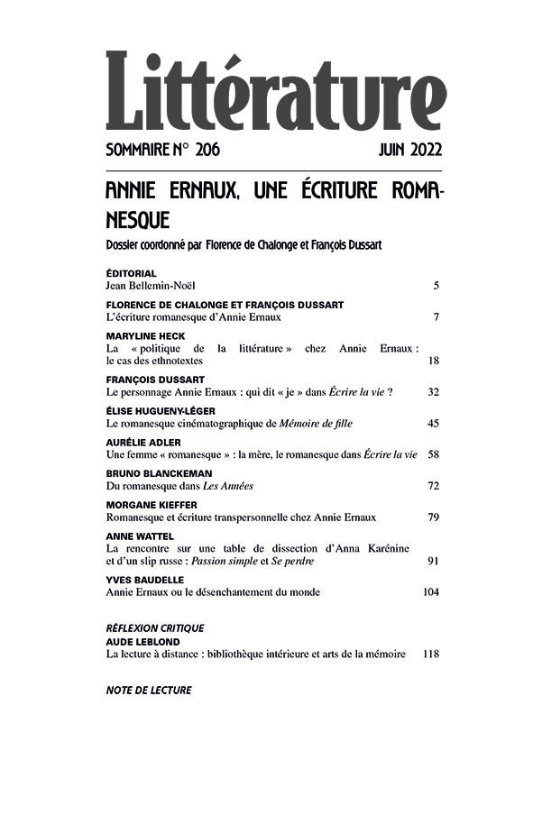 Littérature Nº206 2/2022